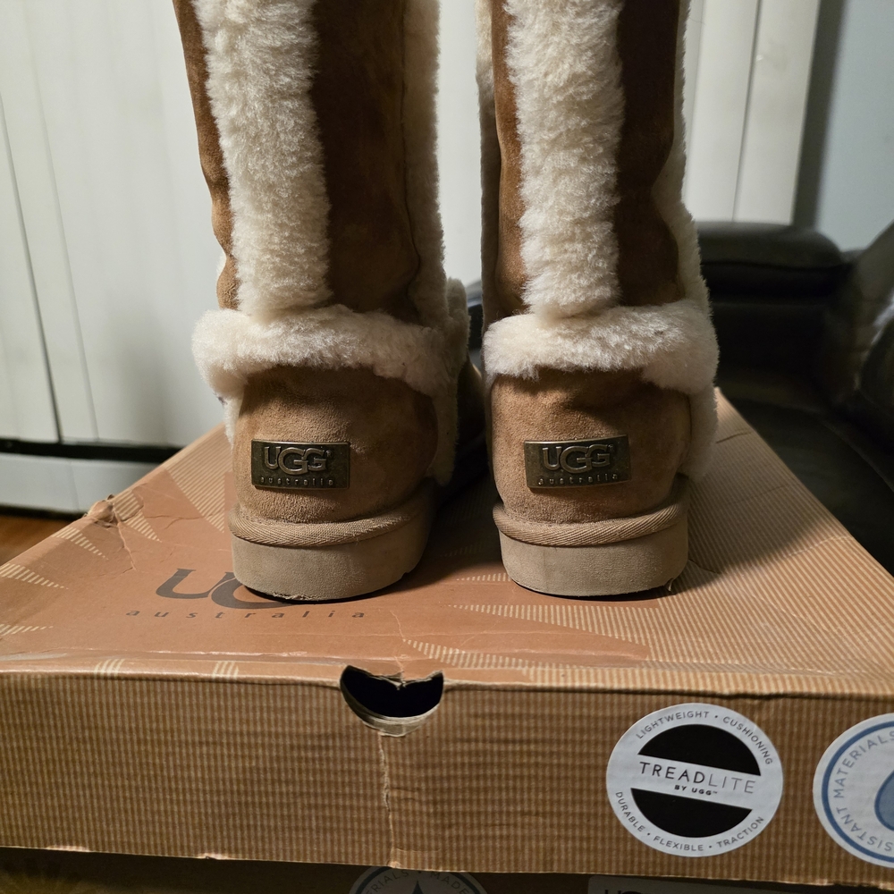 UGG Tan and Cream Shearling Boots